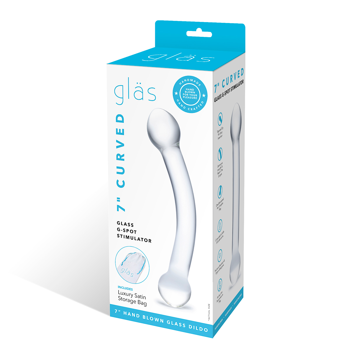 GLAS Curved Glass G Spot Stimulator 7 quot  dildo made by Glas on sale at herVibrators.com
