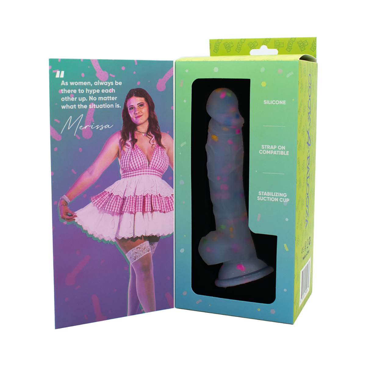 Like a Kitten Cock A Palooza Confetti Silicone Dildo dildo made by Like a Kitten on sale at herVibrators.com