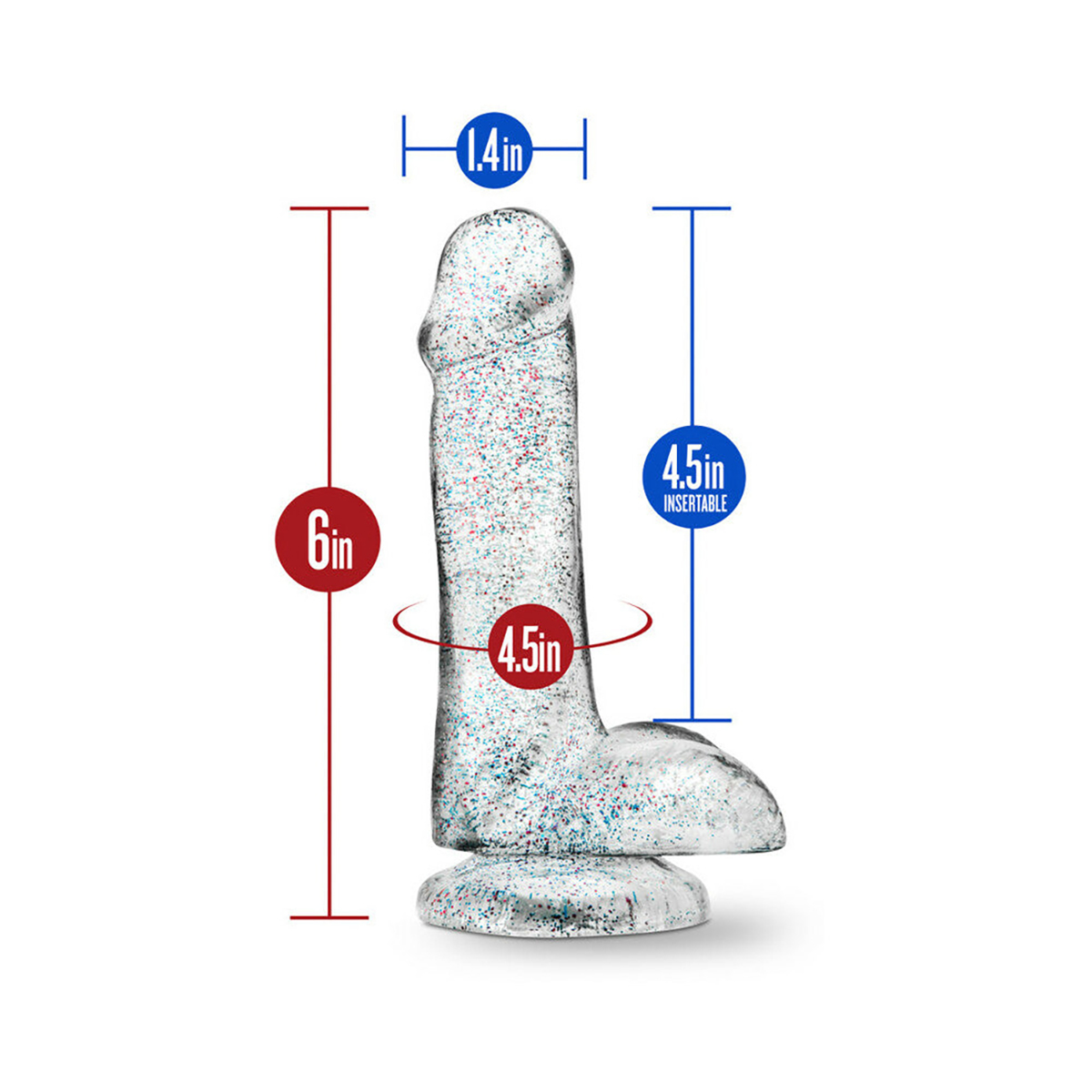 Naturally Yours 6in Glitter Cock Clear dildo made by Blush on sale at herVibrators.com