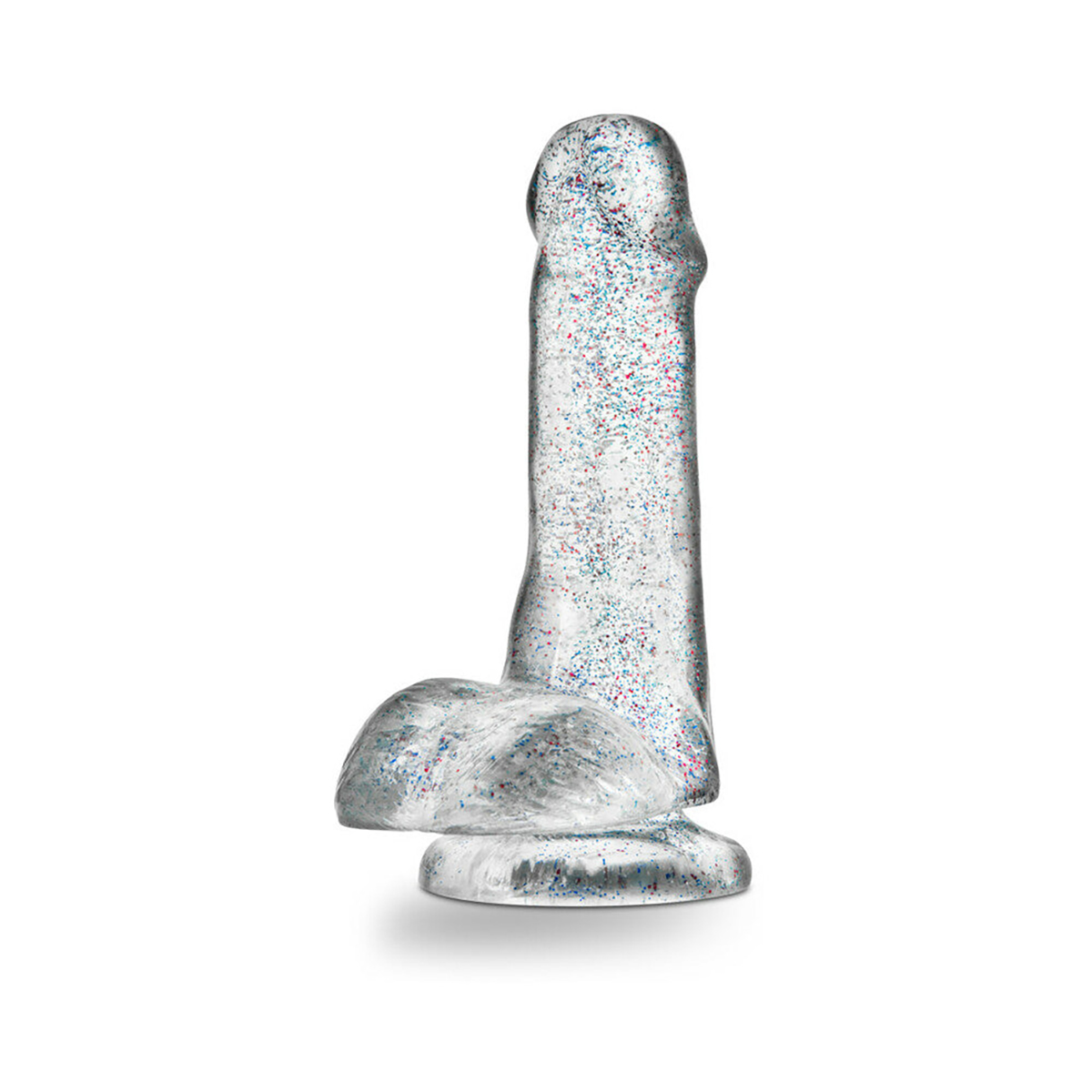 Naturally Yours 6in Glitter Cock Clear dildo made by Blush on sale at herVibrators.com