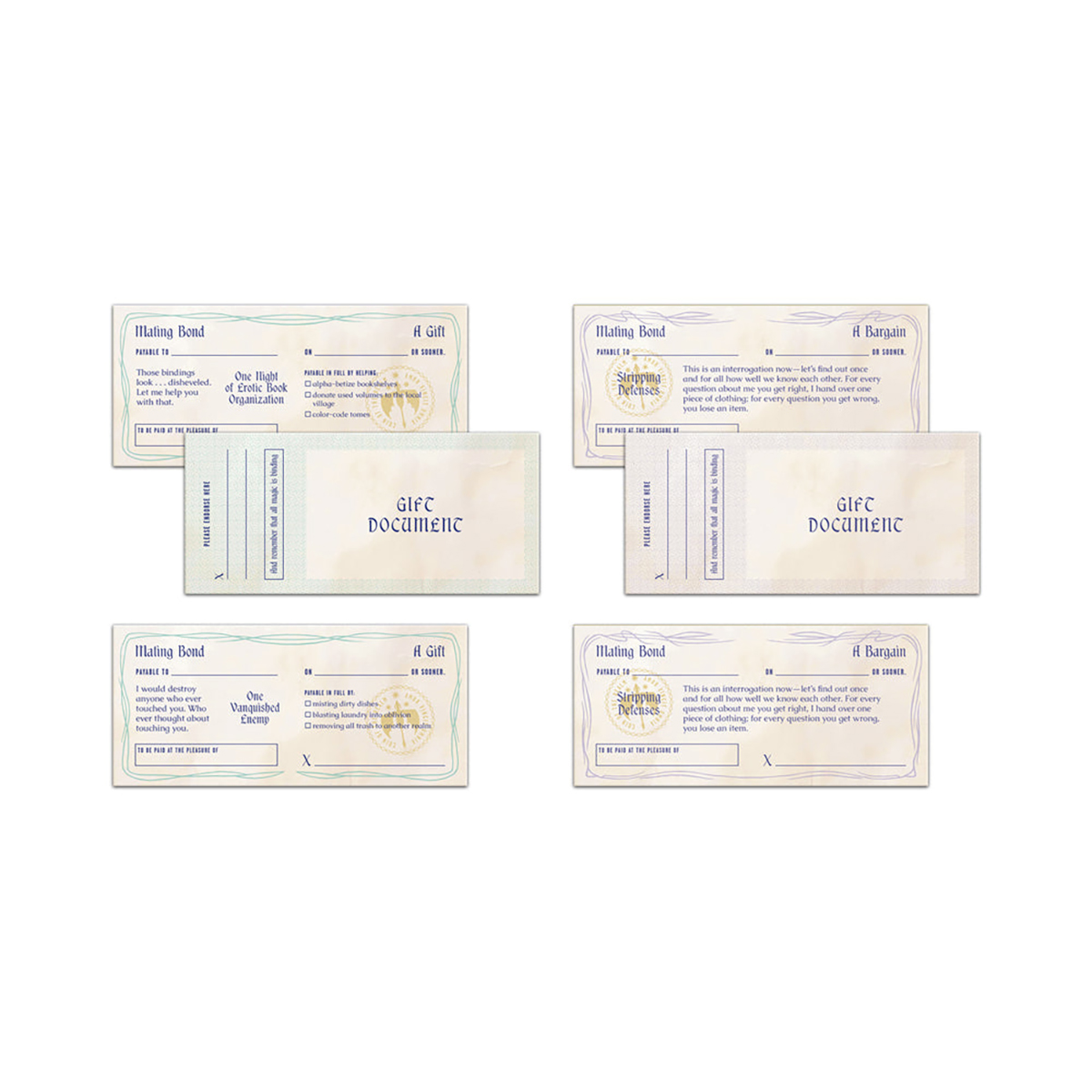 Buy  Romantasy Sex Checks:60 Certificates book for her.