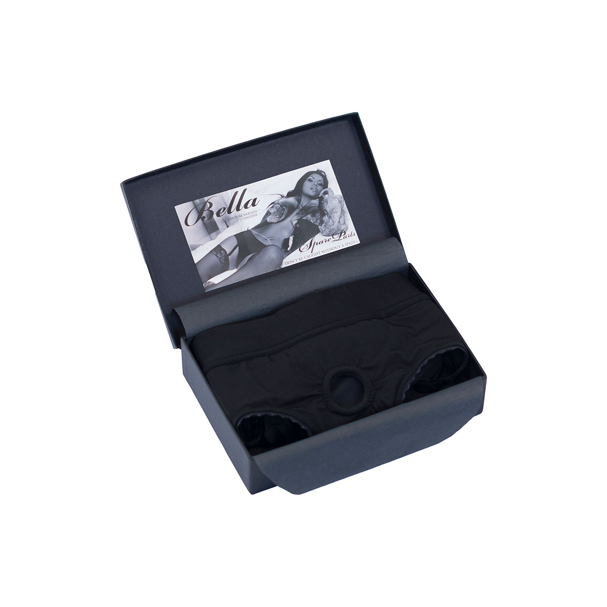 Best SpareParts Bella Harness Black/Black Nylon - 3X dildo panties made by SpareParts HardWear on sale at herVibrators.com