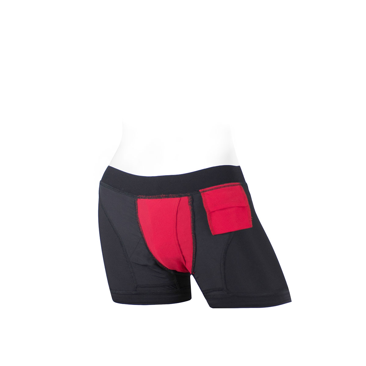 This version of the Small Tomboii Black Red Nylon demonstrates premium materials chosen for durability, comfort, and intimate versatility