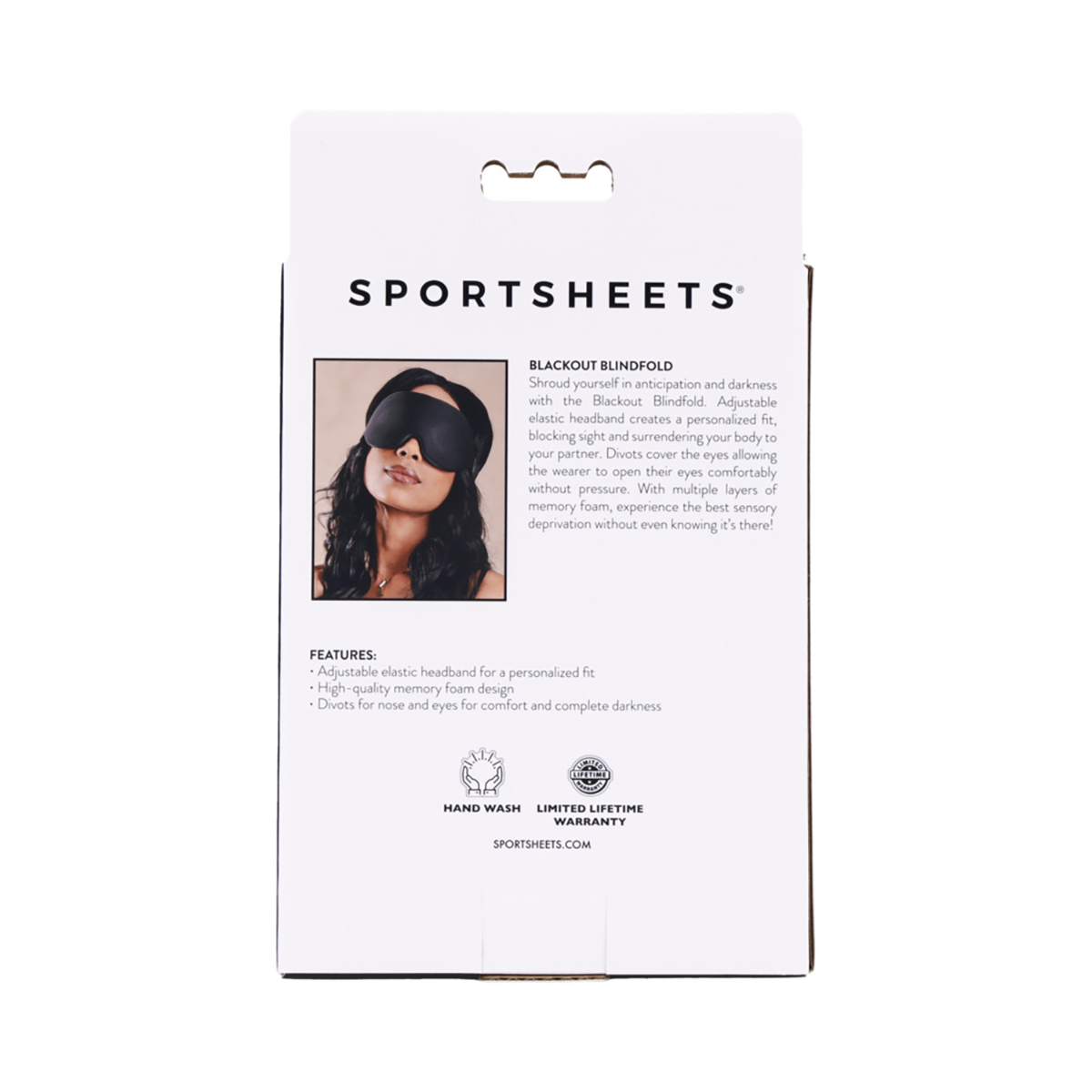 Buy  Sportsheets Blackout Blindfold book for her.