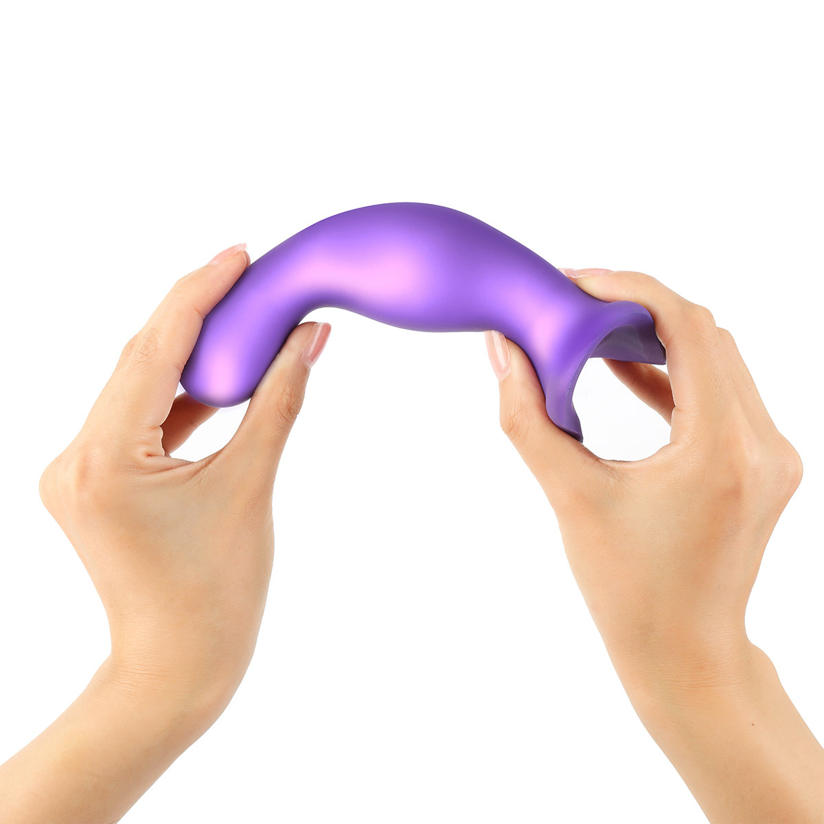 Strap On Me Curvy Plug Dil Metallic Purple Small dildo made by Strap-On-Me on sale at herVibrators.com