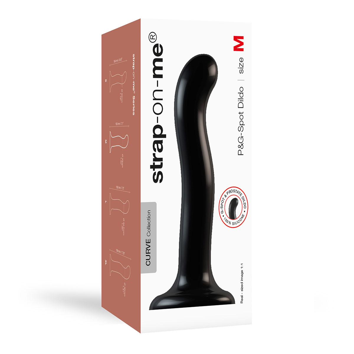 Strap On Me P amp G Spot Dil Medium Black dildo made by Strap-On-Me on sale at herVibrators.com