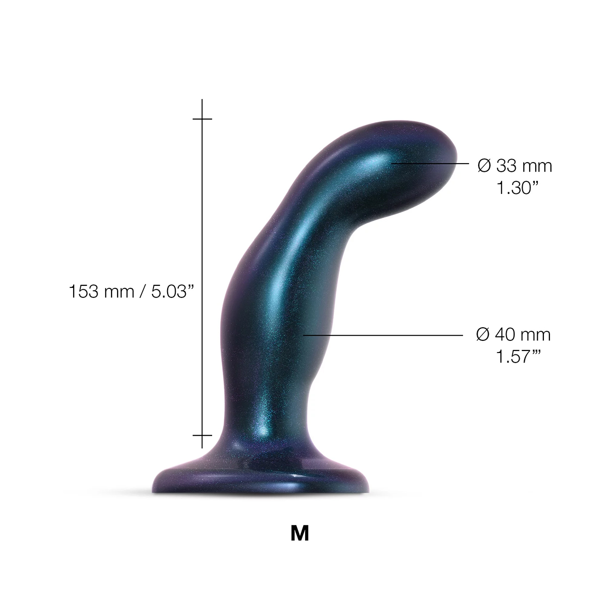 Strap On Me Snaky Dil Medium Metallic Blue dildo made by Strap-On-Me on sale at herVibrators.com