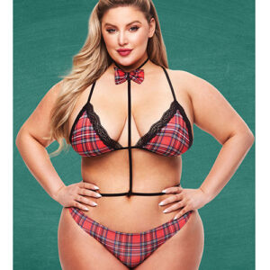Baddie Schoolgirl Top with Bow Tie & Panty