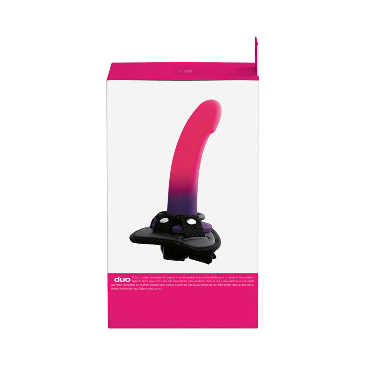 VeDO Duo Silicone Dildo with Harness Pink Purple dildo made by VeDO on sale at herVibrators.com