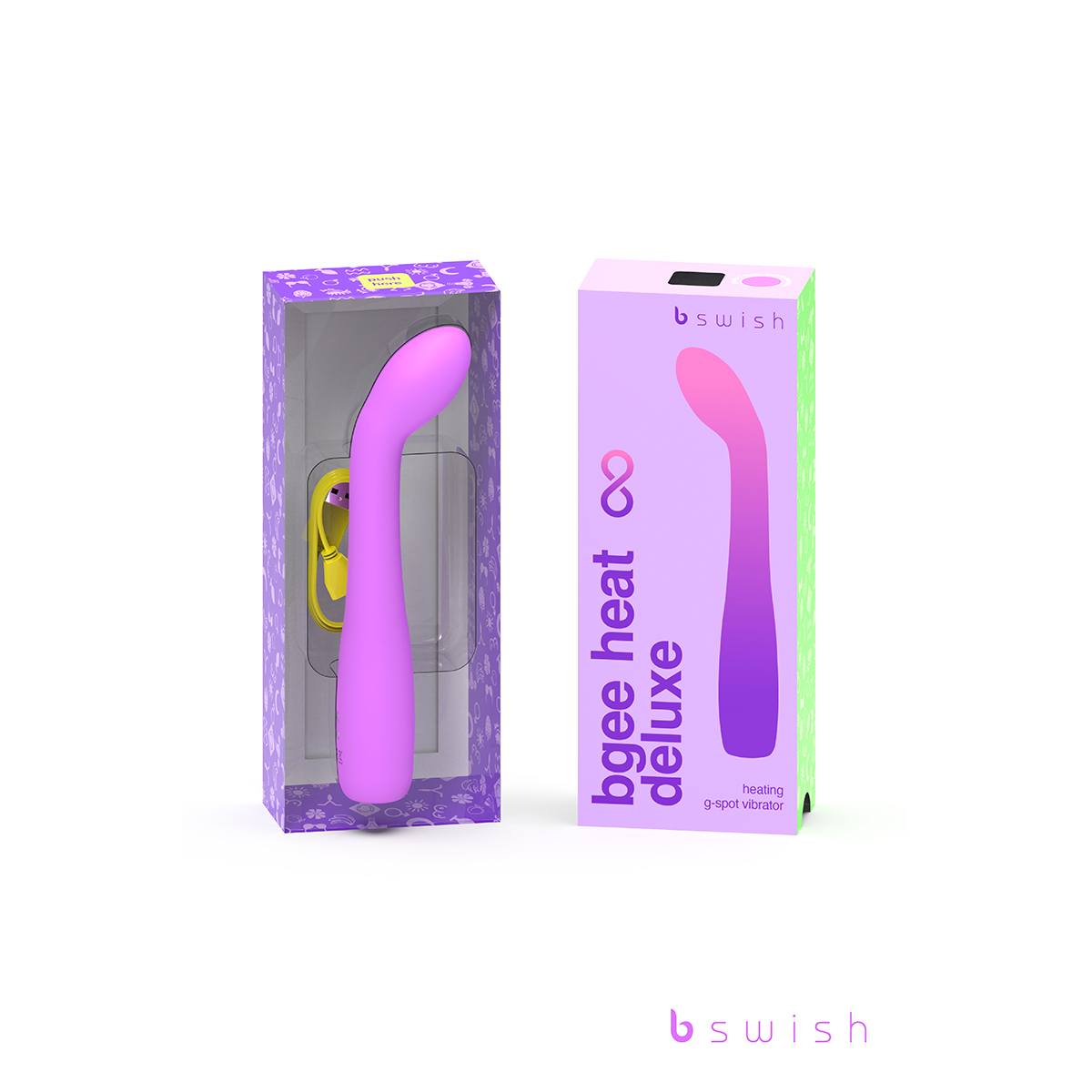 Close-up of the Lavender B Swish vibrator for texture detail