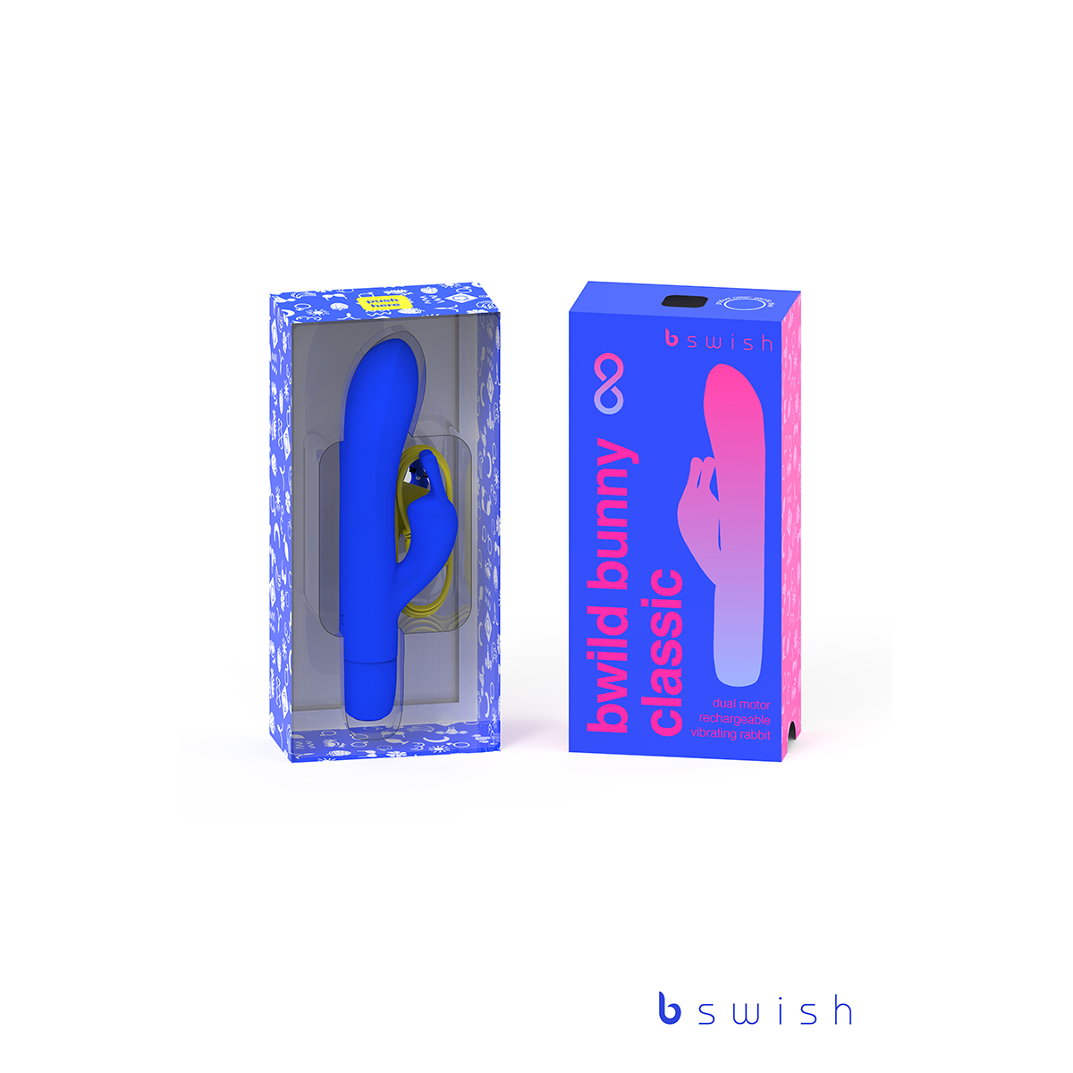 Close-up of the Blue B Swish vibrator for texture detail