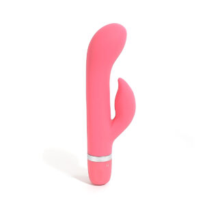 B Swish vibrator Bwild Classic Marine Guava shown in hand for scale
