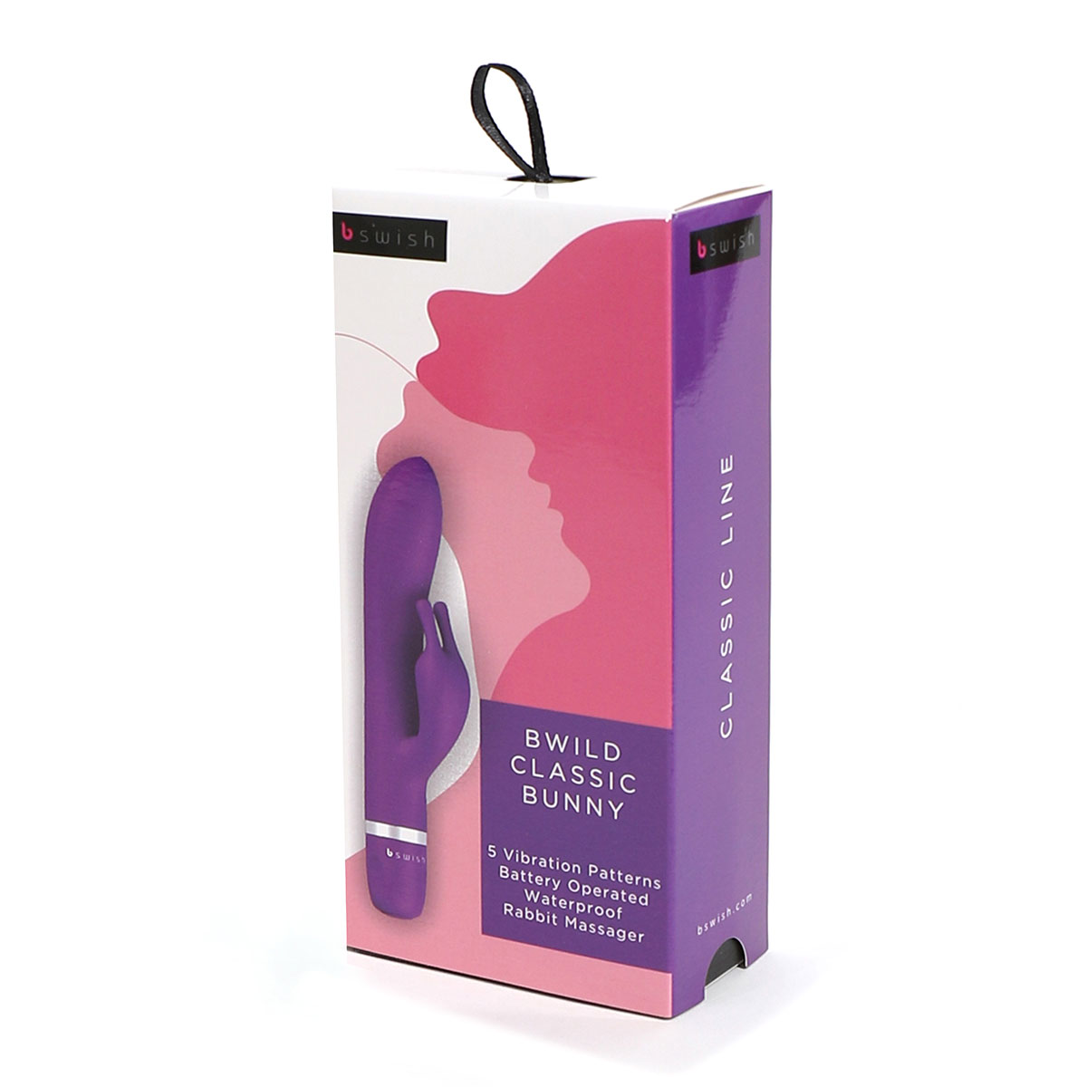 Angled view of the Purple B Swish vibrator designed for intimate use