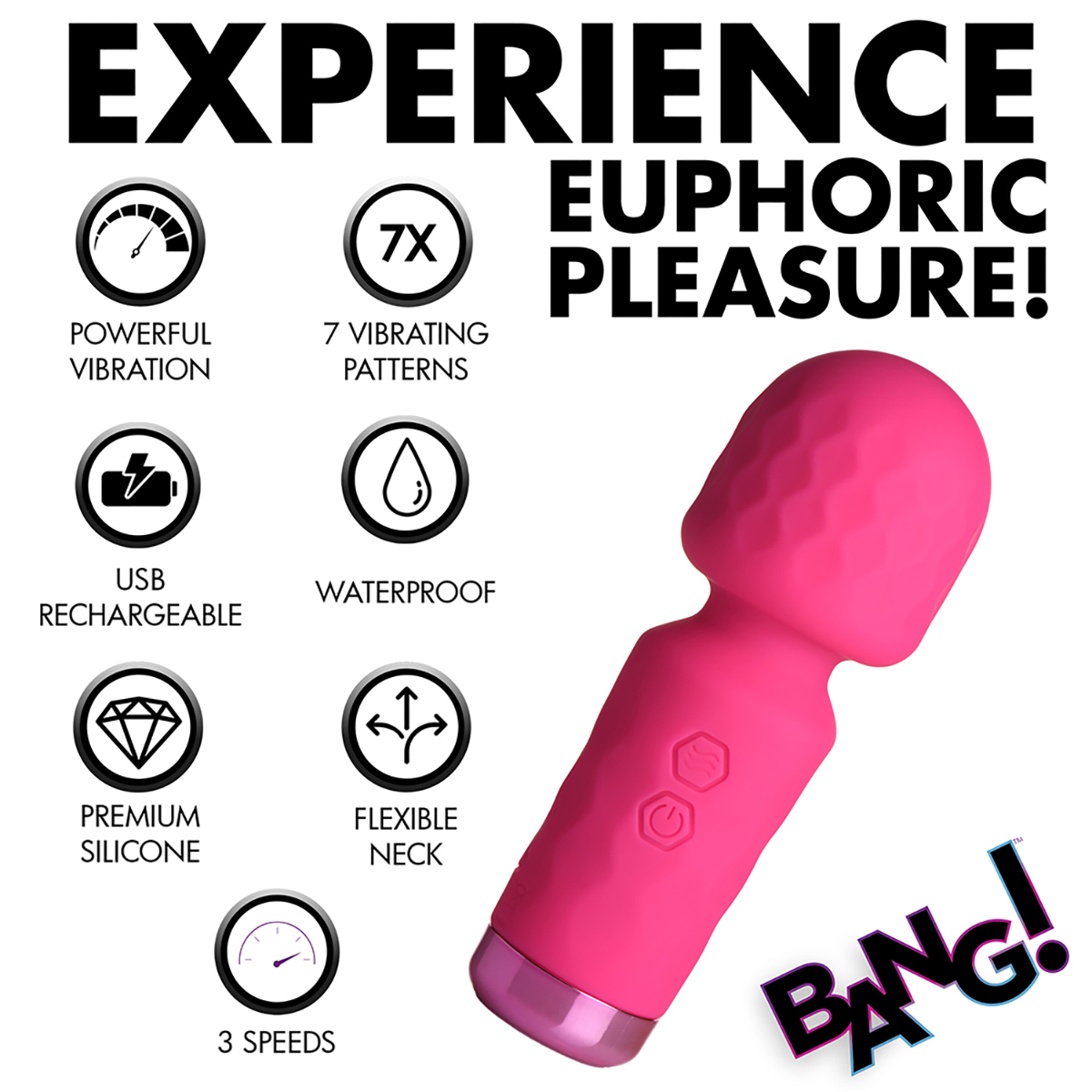 Product image of the Pink XR Brands vibrator on clean background