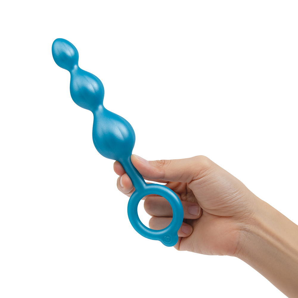 Close-up of the  B-Vibe vibrator for texture detail