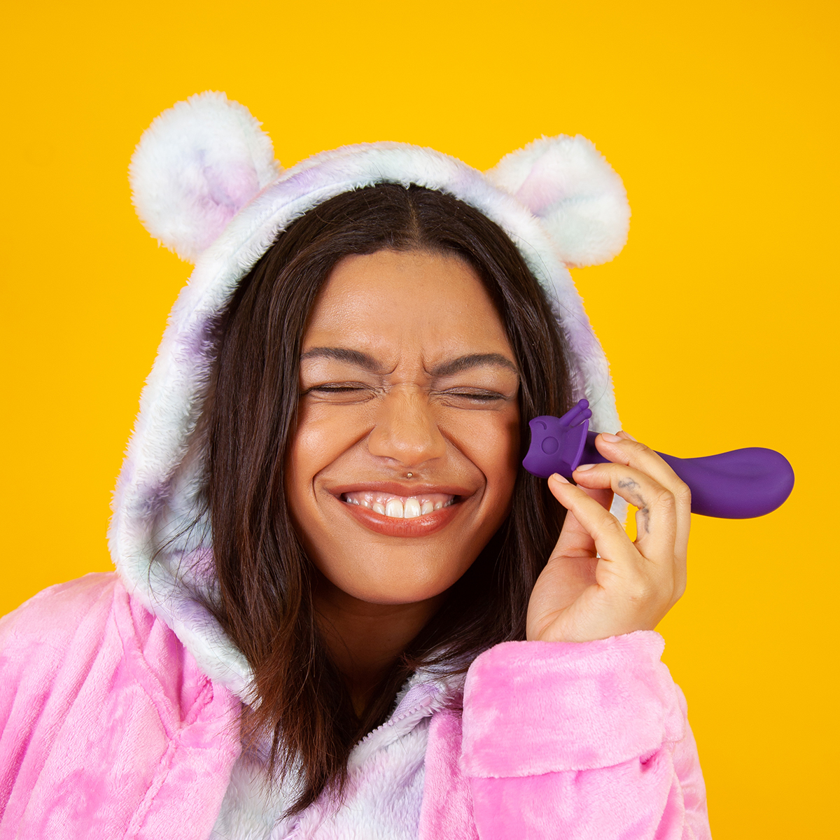 Close-up of the  Cute Little Fuckers vibrator for texture detail