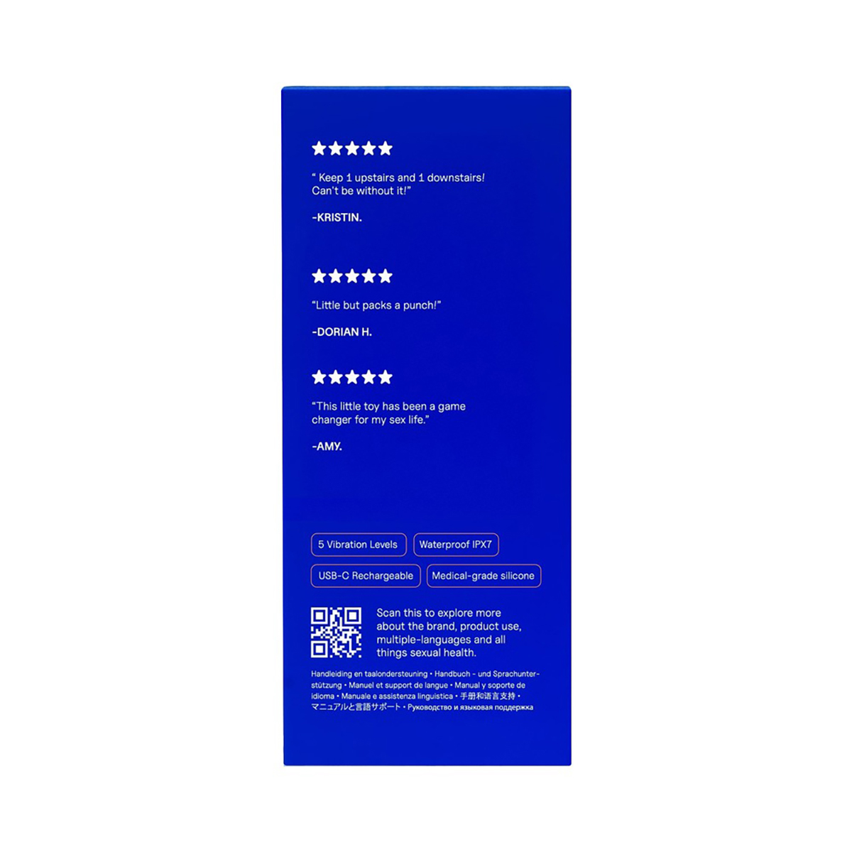 Close-up of the  Dame Products vibrator for texture detail