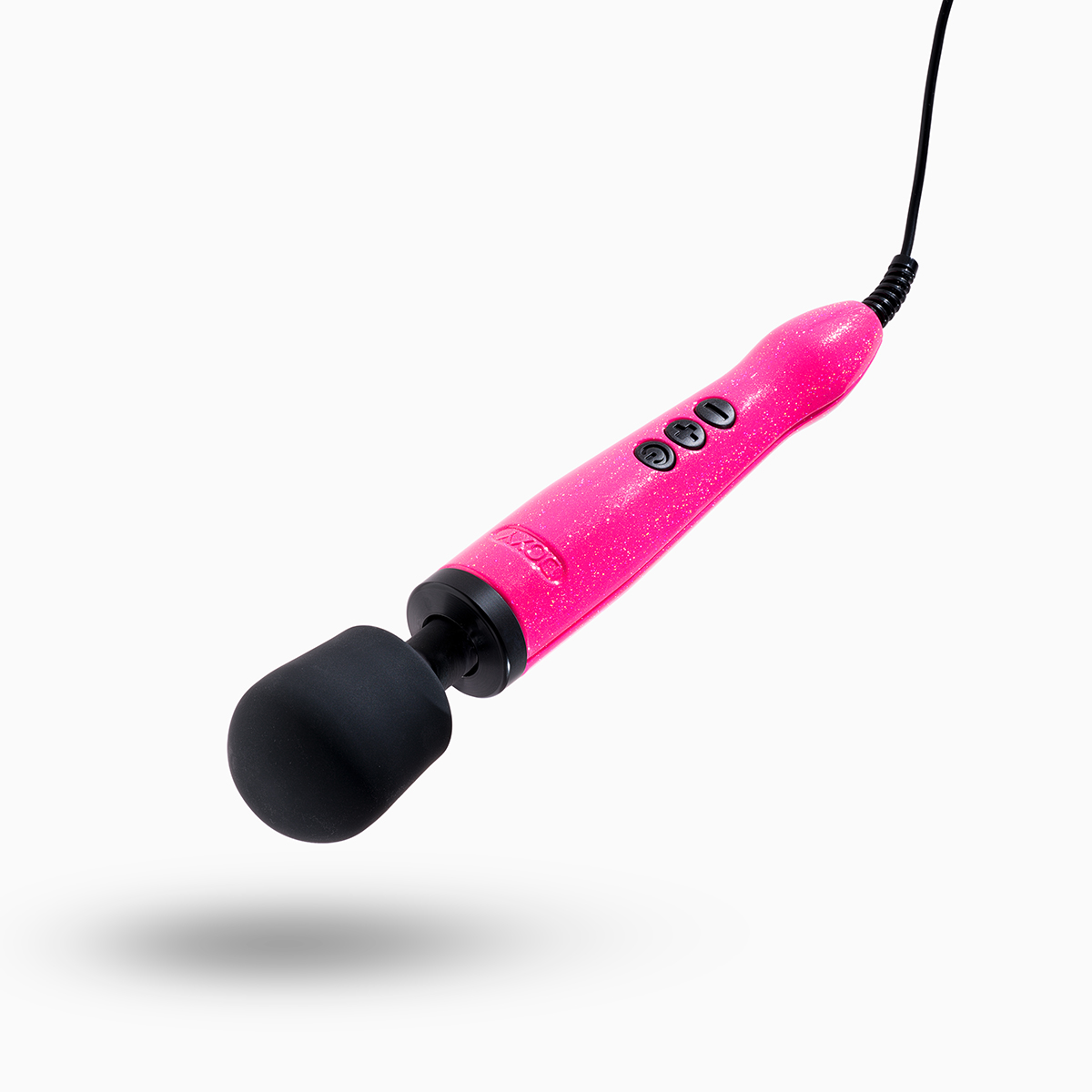 Close-up of the Hot Pink Doxy vibrator for texture detail