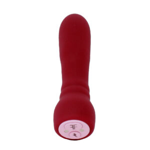 Femme Funn vibrator Booster Maroon shown in hand for scale