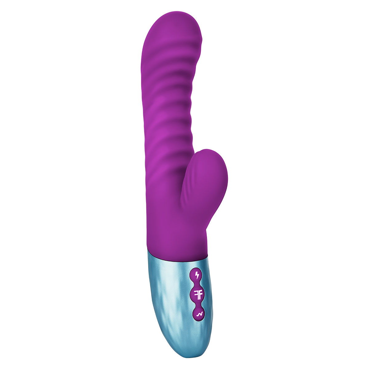 Fully assembled Purple Femme Funn vibrator with smooth exterior