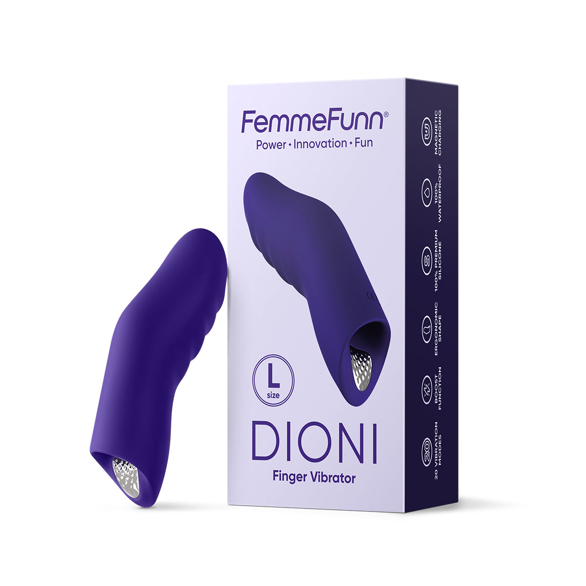 Close-up of the Purple Femme Funn vibrator for texture detail
