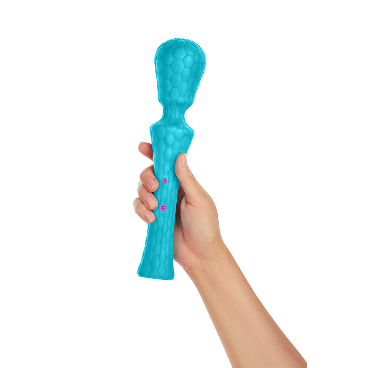 Close-up of the Turquoise Femme Funn vibrator for texture detail
