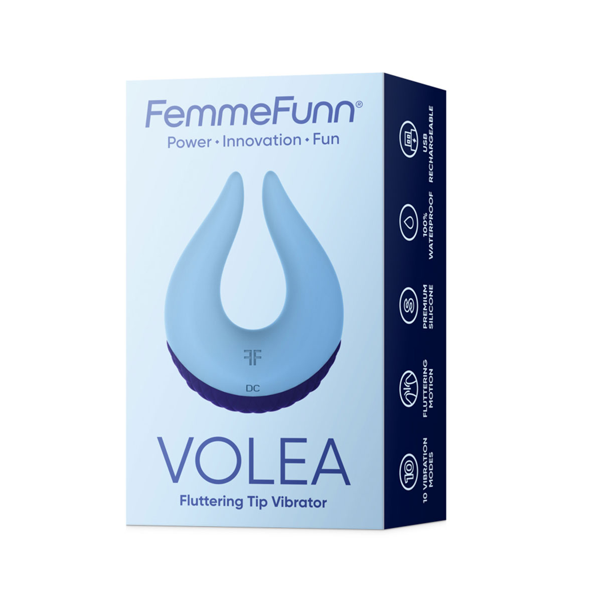 Product image of the Blue Femme Funn vibrator on clean background
