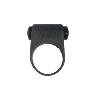 Fifty Shades of Grey vibrator Fifty Shades Feel It, Baby! C-Ring shown in hand for scale