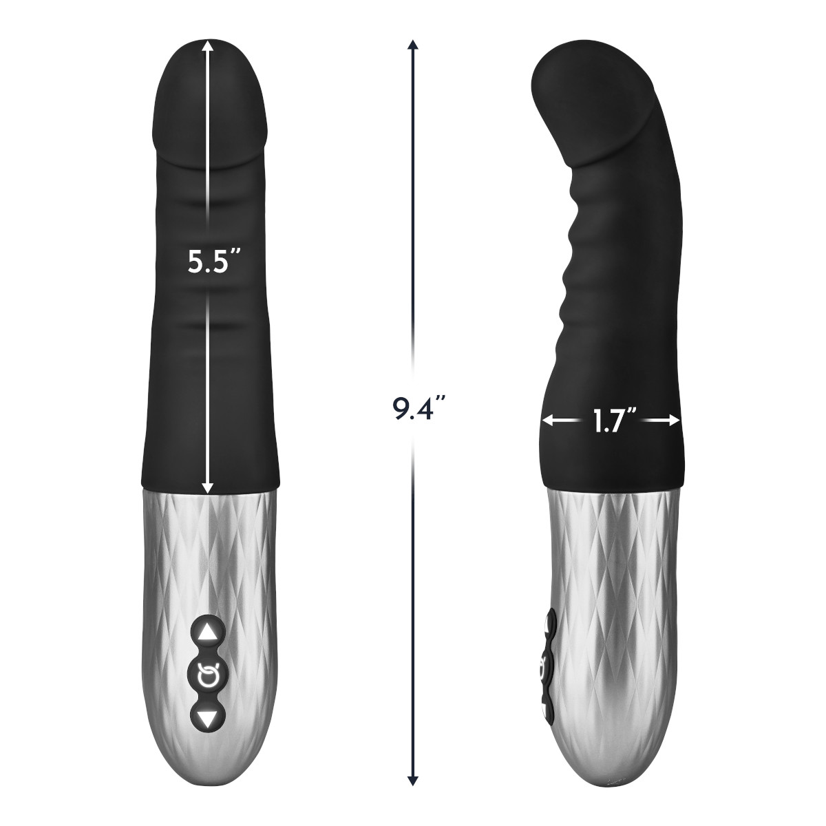 Product image of the Black FORTO vibrator on clean background
