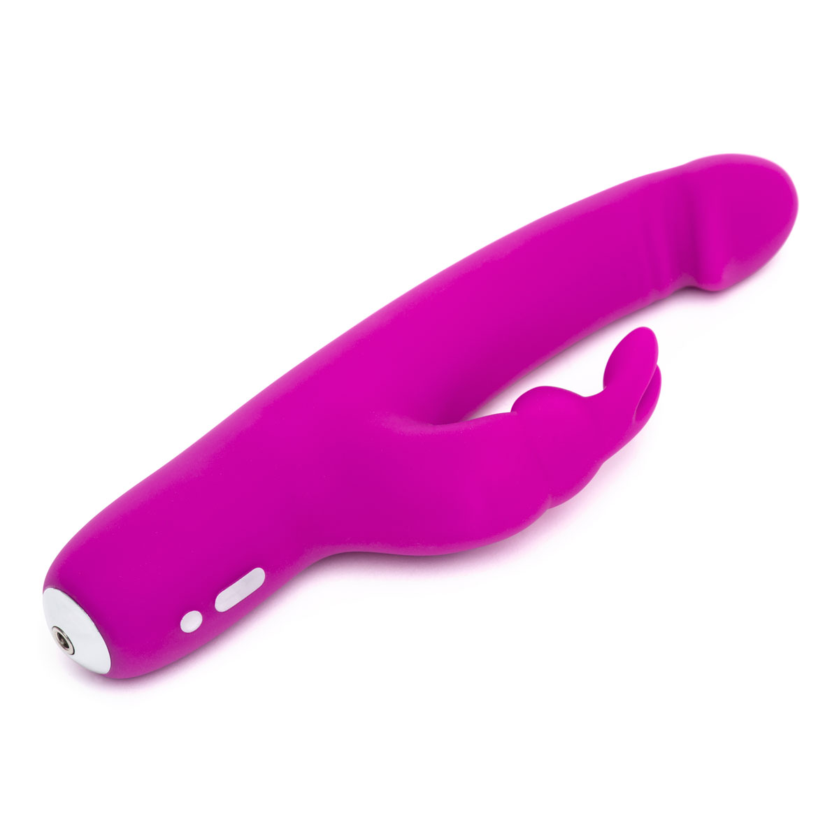Close-up of the Purple Happy Rabbit vibrator for texture detail