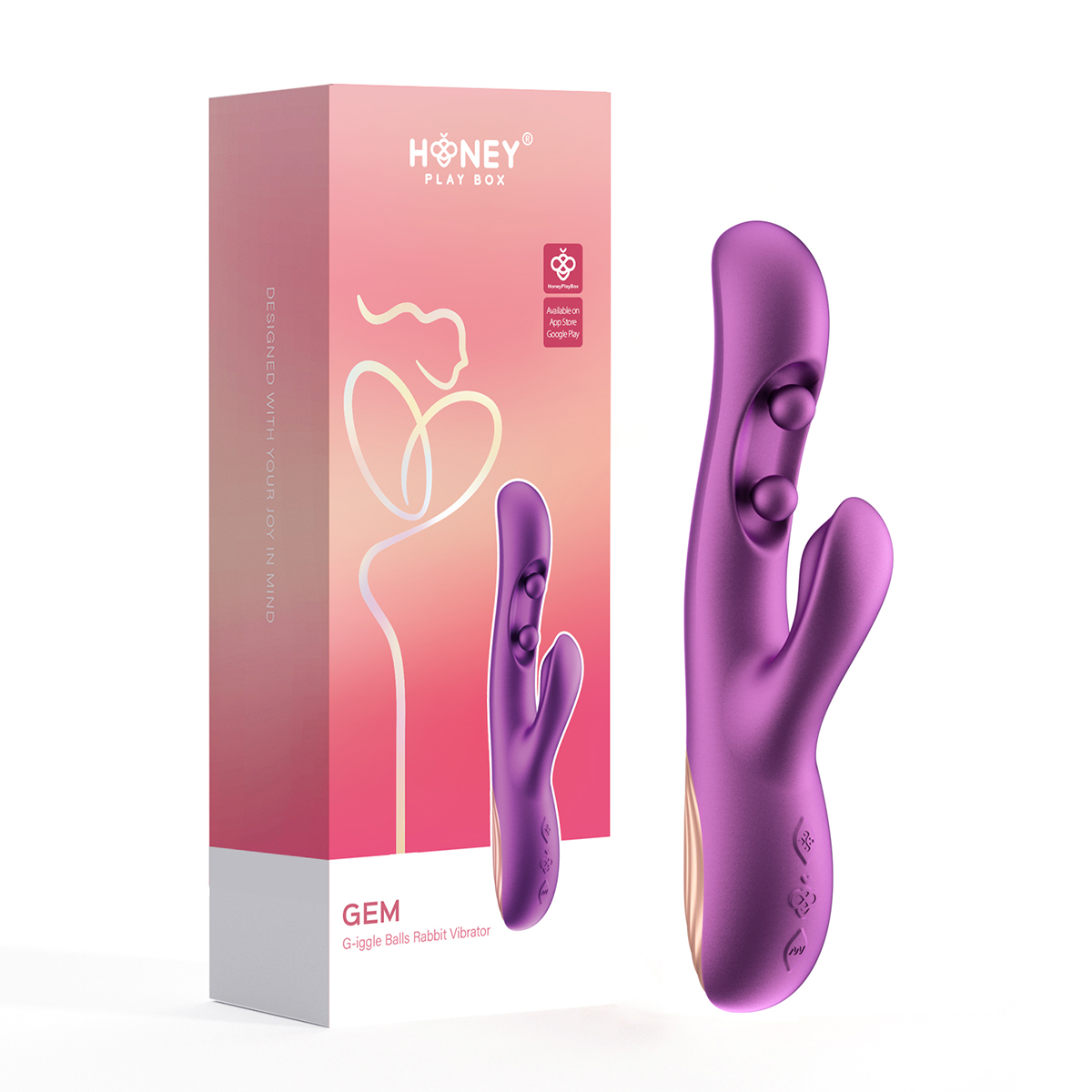 Product image of the Purple Honey Play Box vibrator on clean background