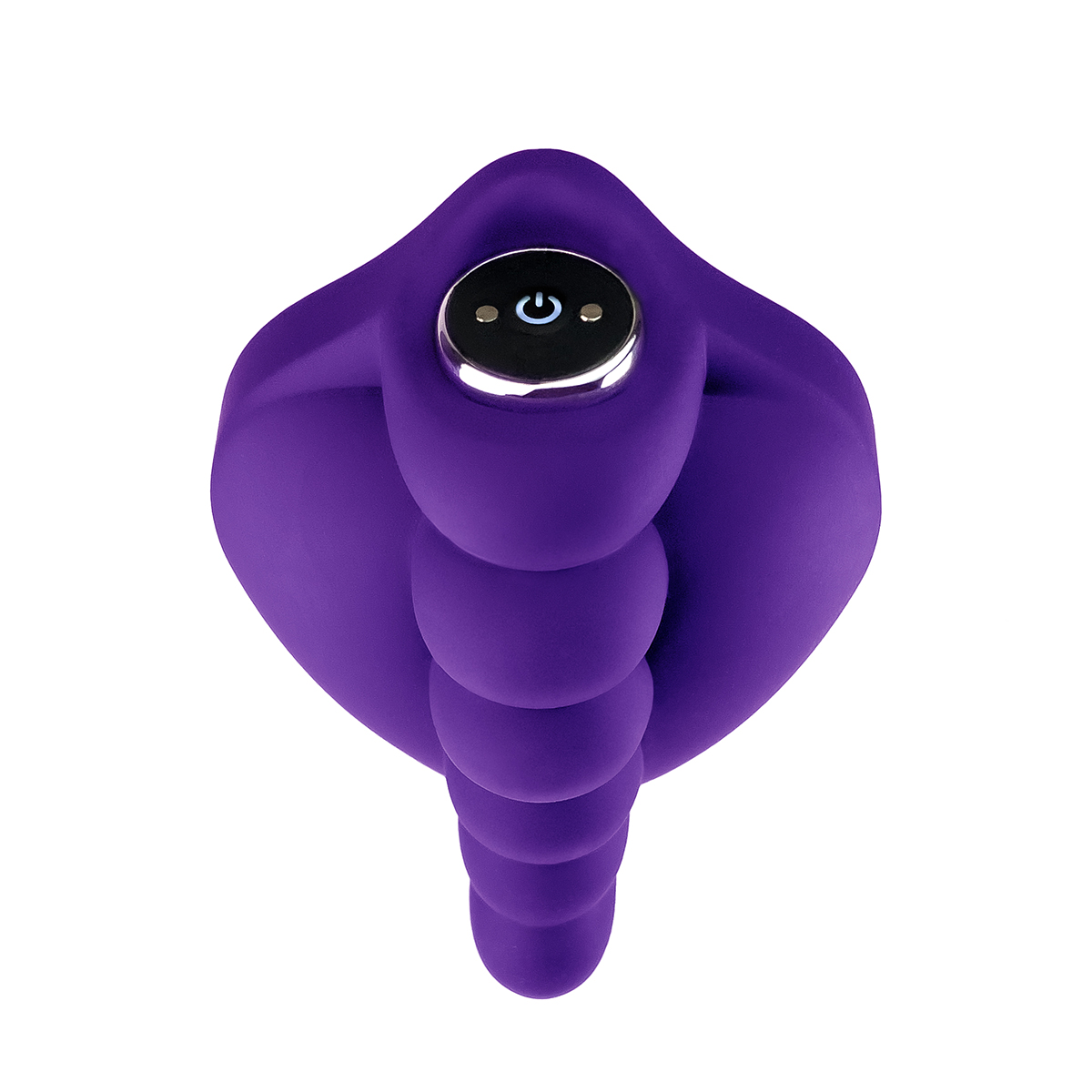 Close-up of the Purple Banana Pants vibrator for texture detail