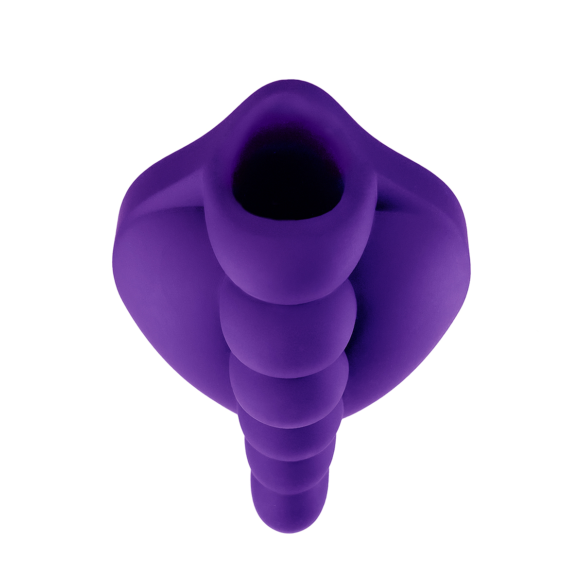 Angled view of the Purple Banana Pants vibrator designed for intimate use