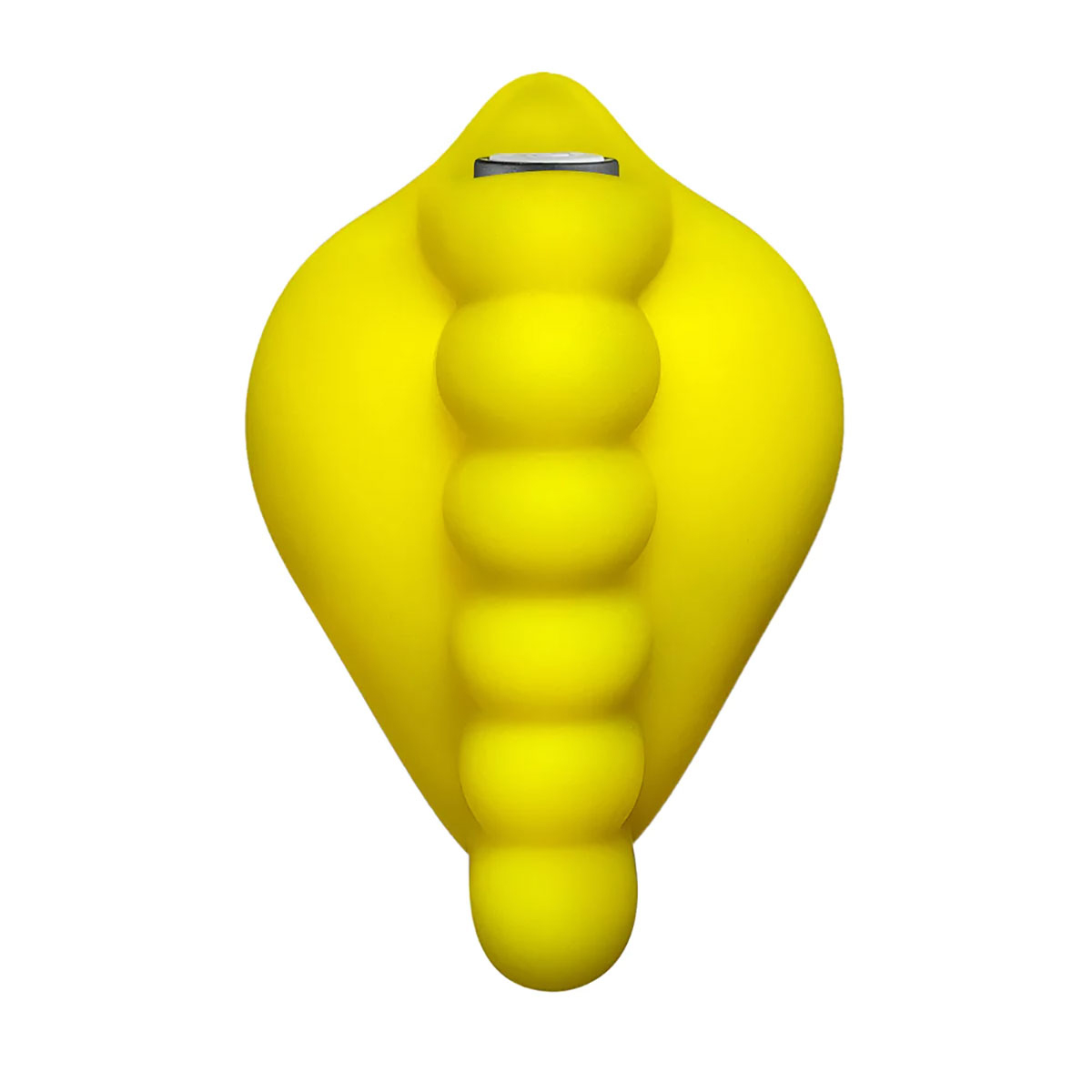 Close-up of the Yellow Banana Pants vibrator for texture detail