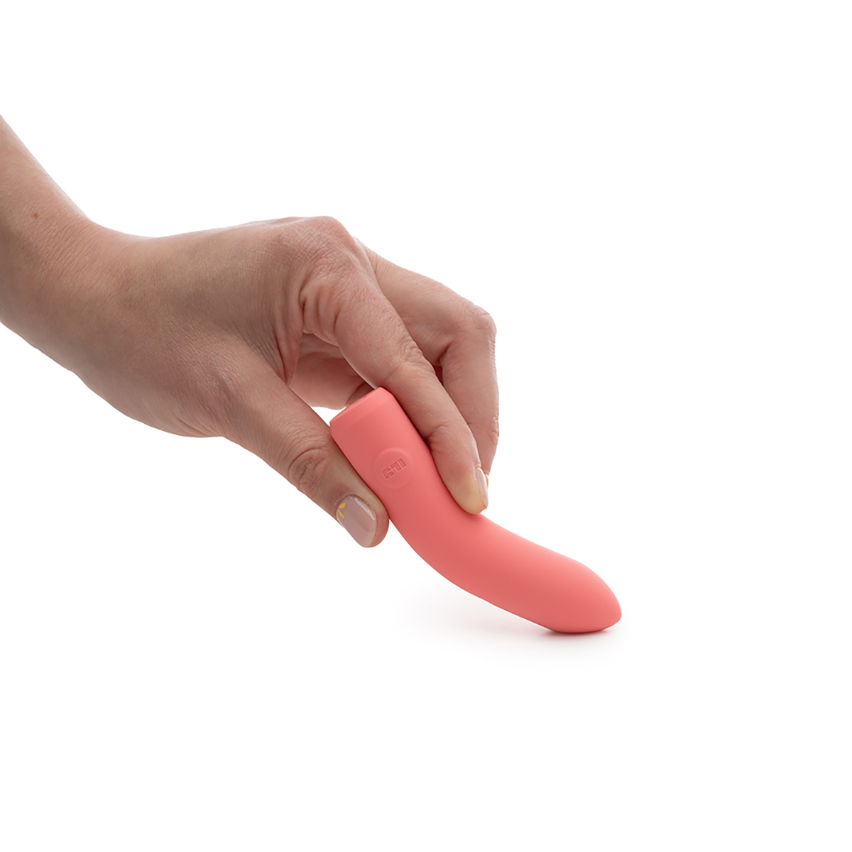 Angled view of the  Je Joue vibrator designed for intimate use