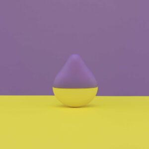 TENGA vibrator iroha Mini Fuji-Lemon shown in hand for scale