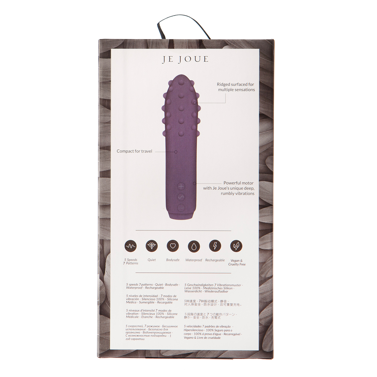 Angled view of the Purple Je Joue vibrator designed for intimate use