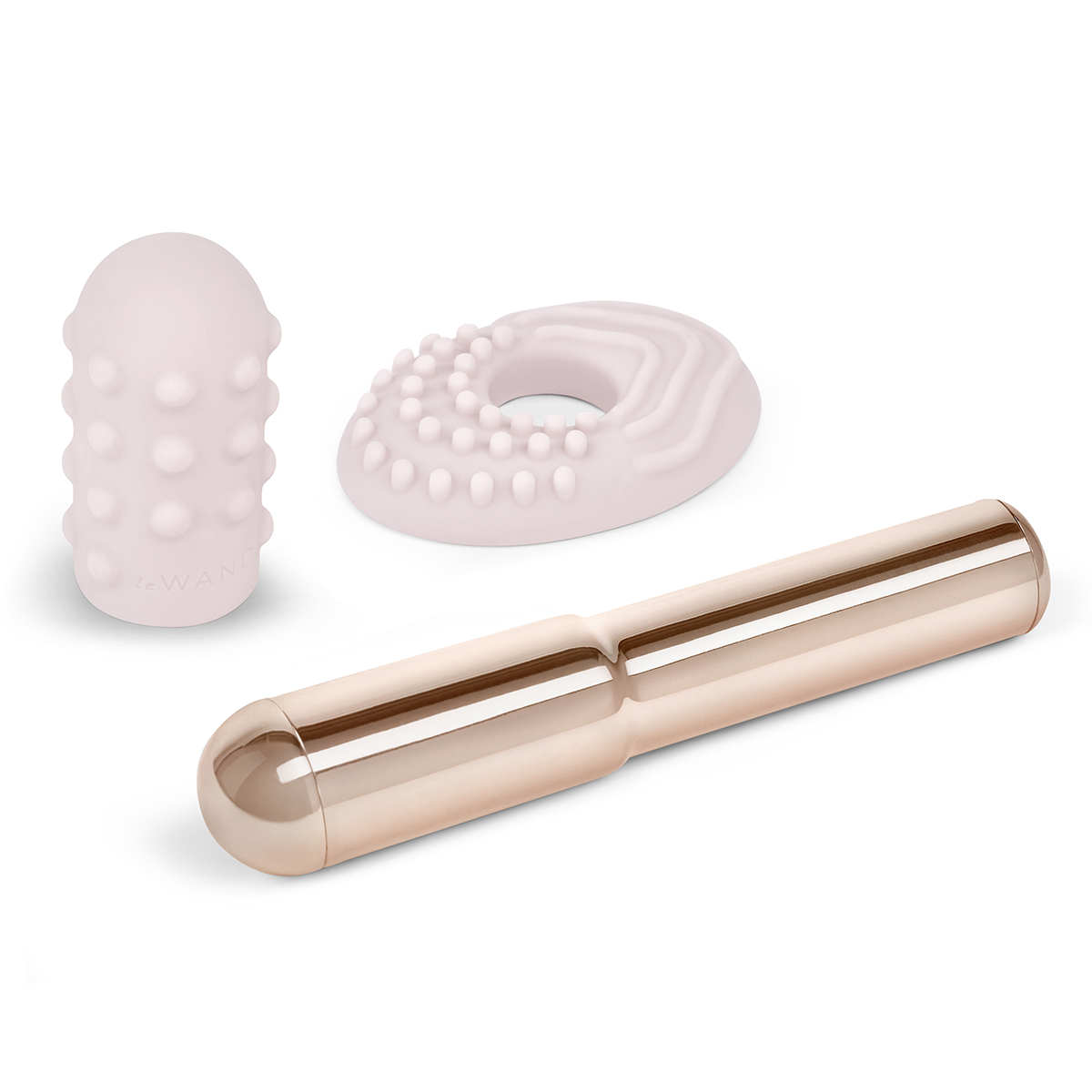 Product image of the Rose Gold Le Wand vibrator on clean background