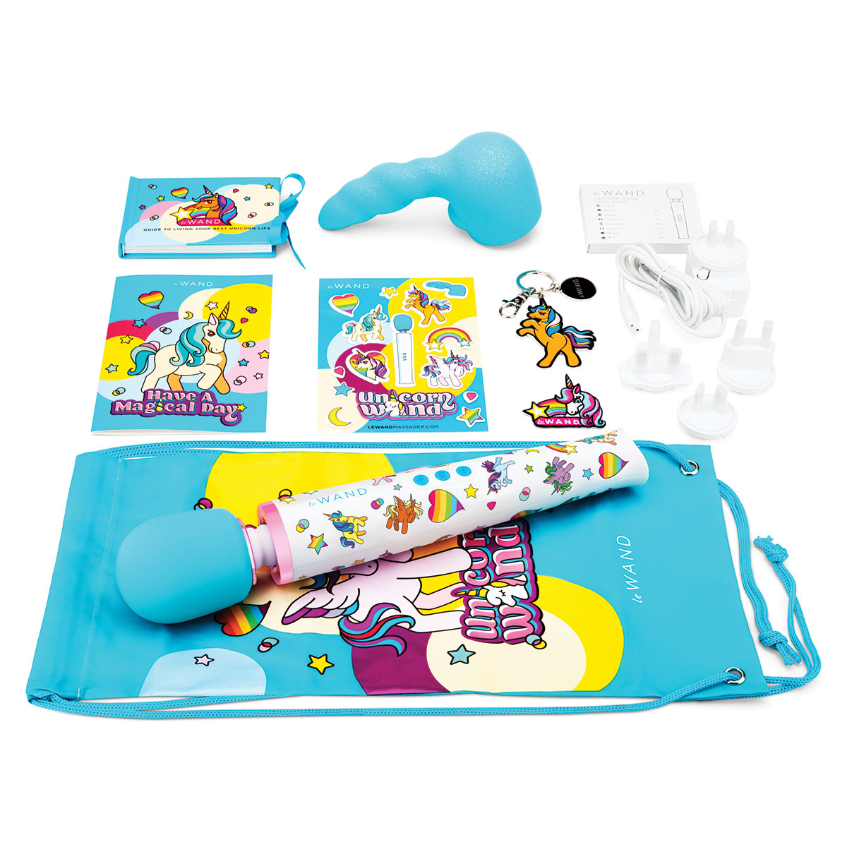 Angled view of the  Le Wand vibrator designed for intimate use