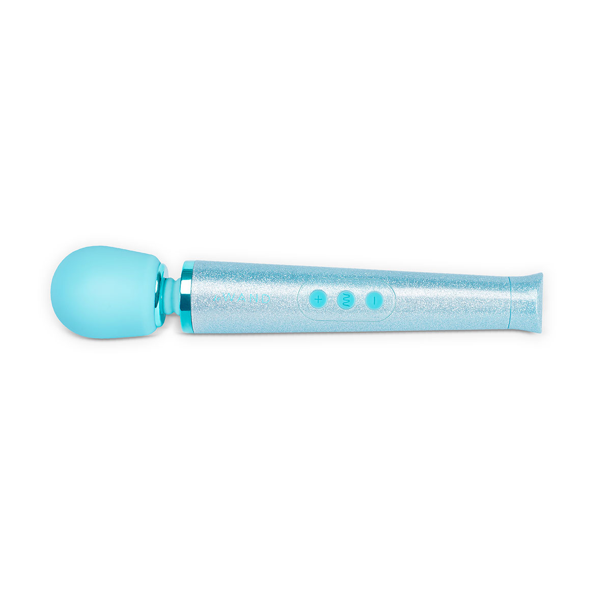 Fully assembled Blue Le Wand vibrator with smooth exterior