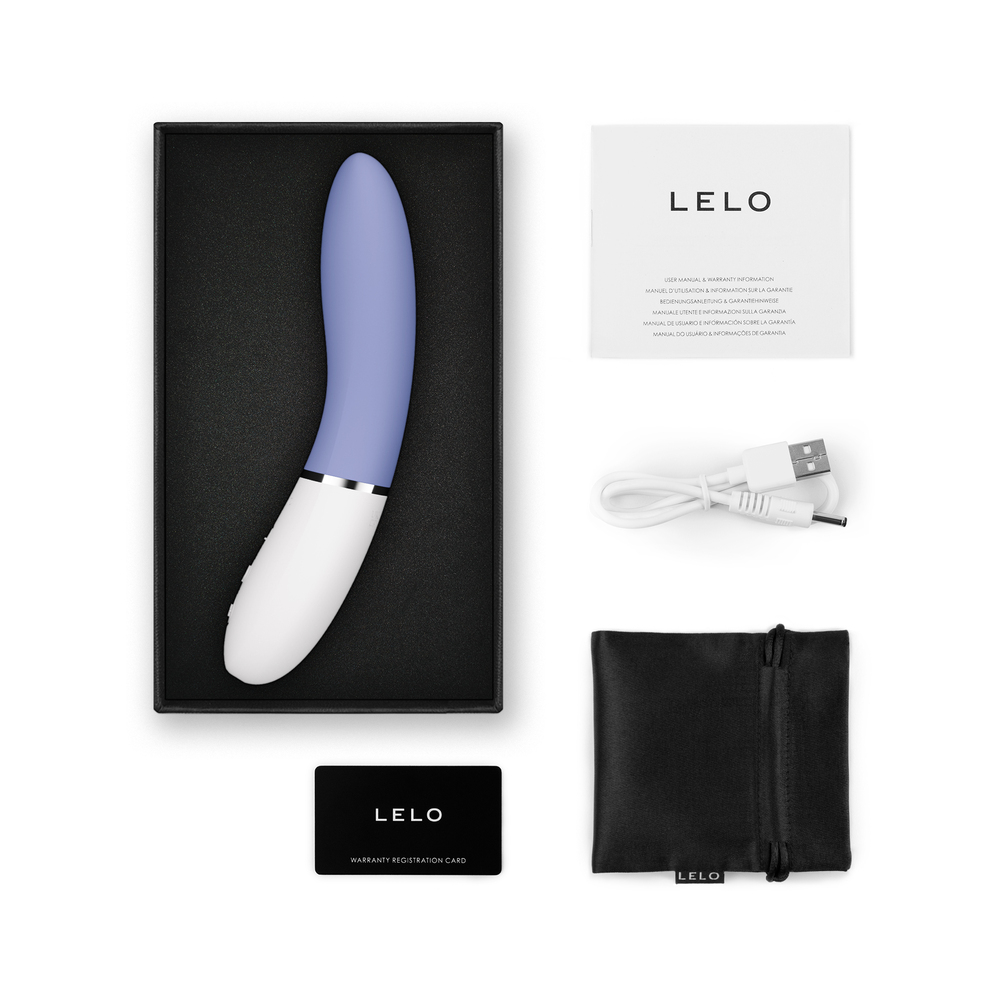 Close-up of the Blue LELO vibrator for texture detail