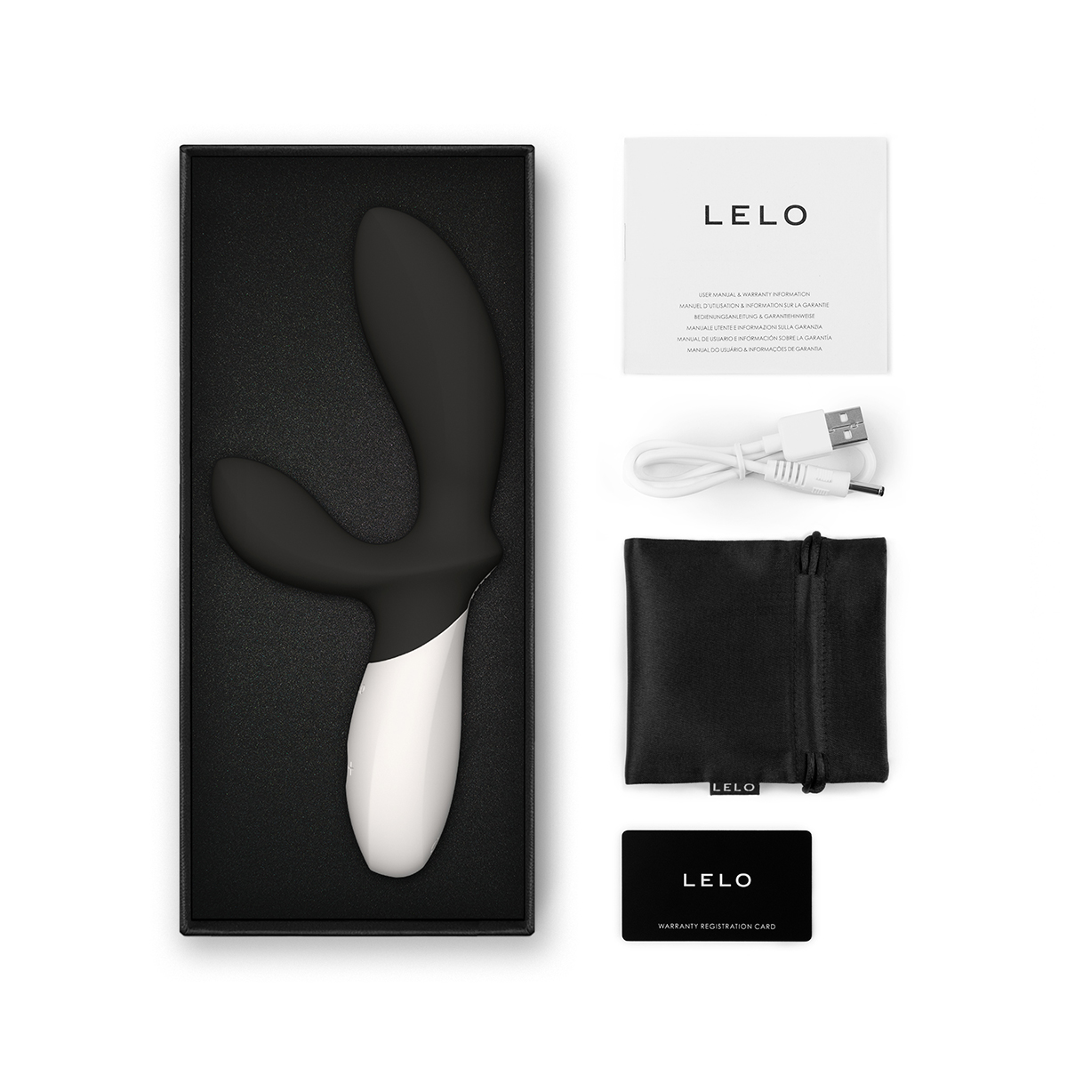 Close-up of the Black LELO vibrator for texture detail