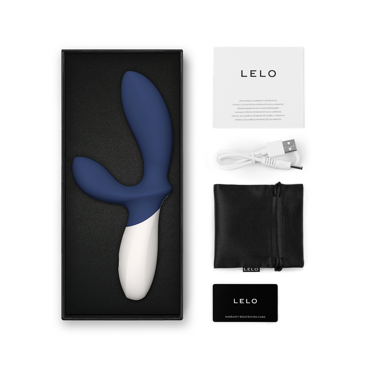Close-up of the Blue LELO vibrator for texture detail