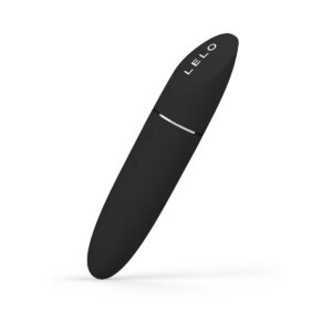 Black LELO vibrator MIA 3 Personal shown in hand for scale
