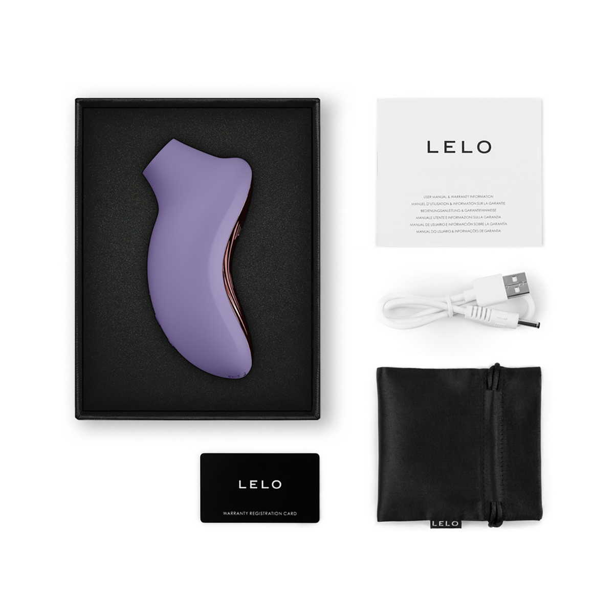 Close-up of the Violet LELO vibrator for texture detail