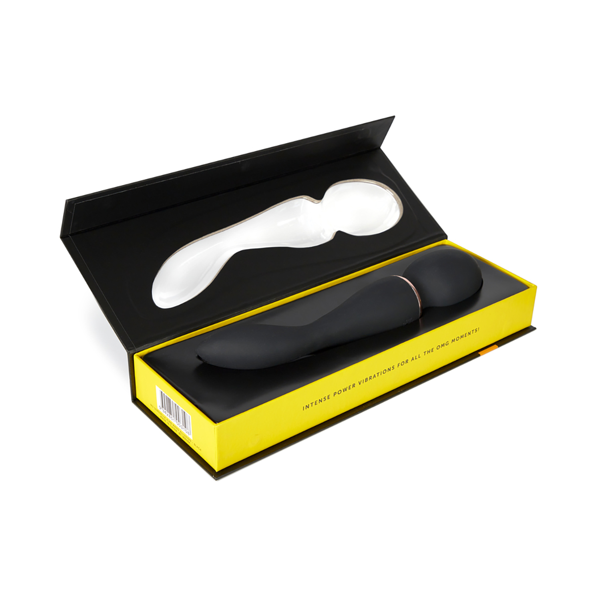 Close-up of the Black Nu Sensuelle vibrator for texture detail