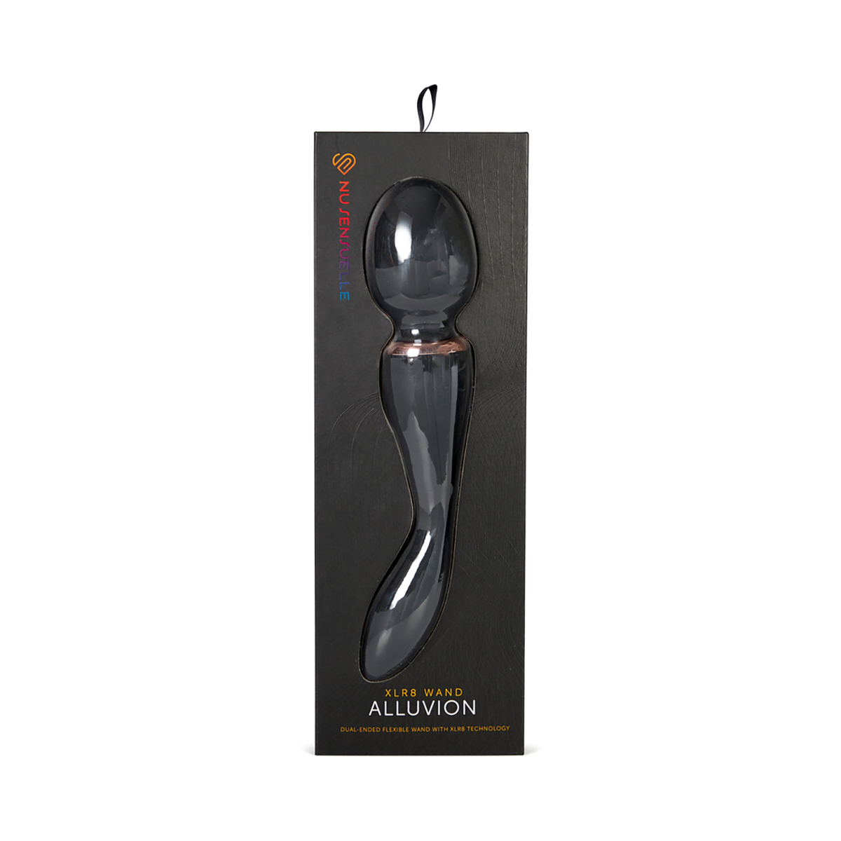 Fully assembled Black Nu Sensuelle vibrator with smooth exterior