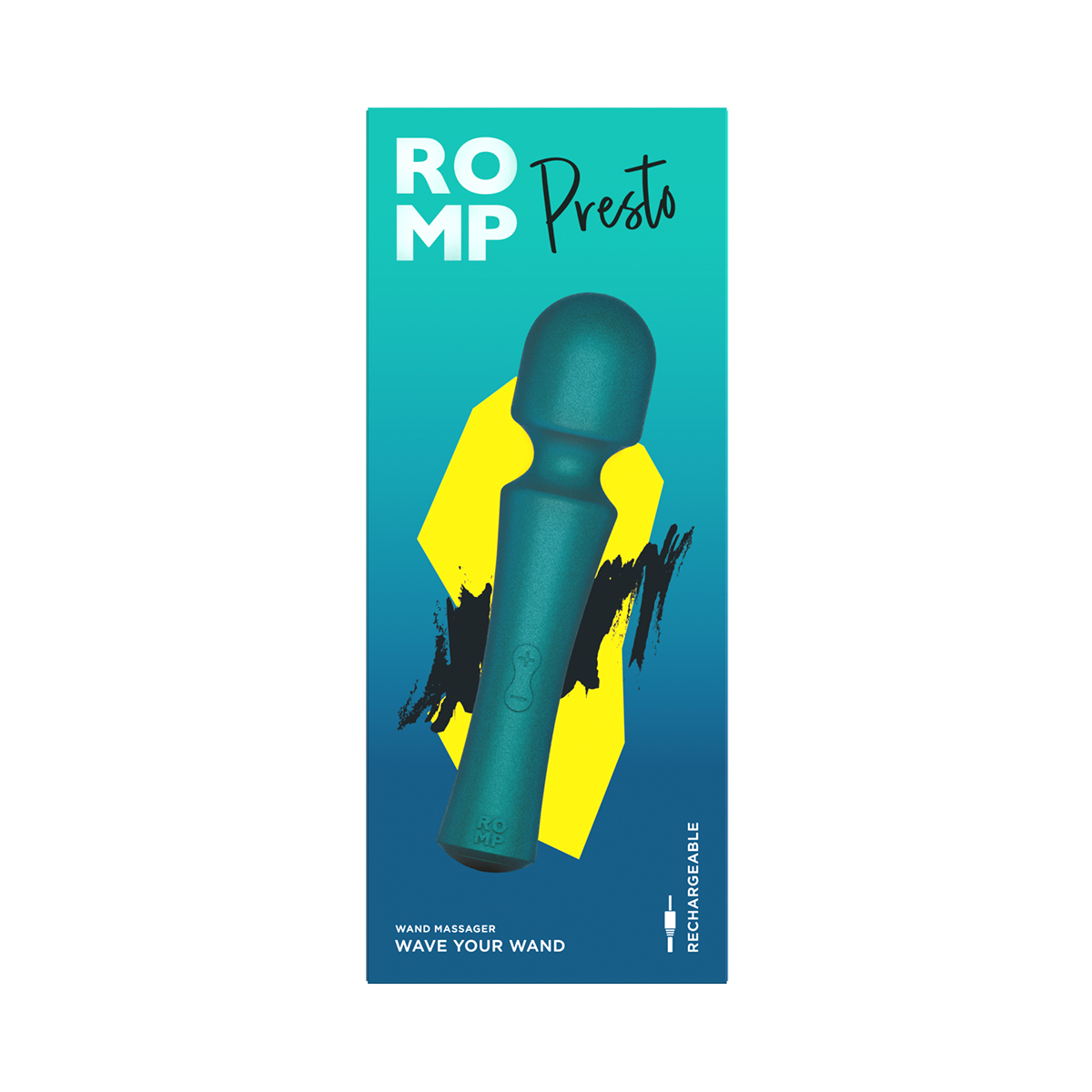 Angled view of the  ROMP vibrator designed for intimate use