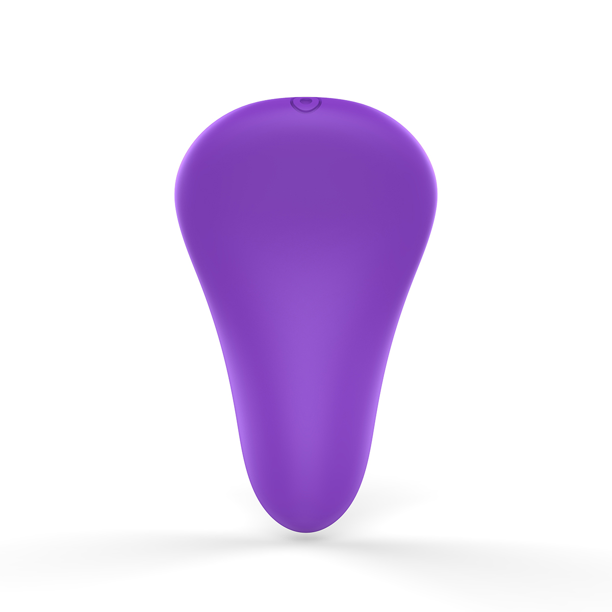 Angled view of the Purple Leaf vibrator designed for intimate use