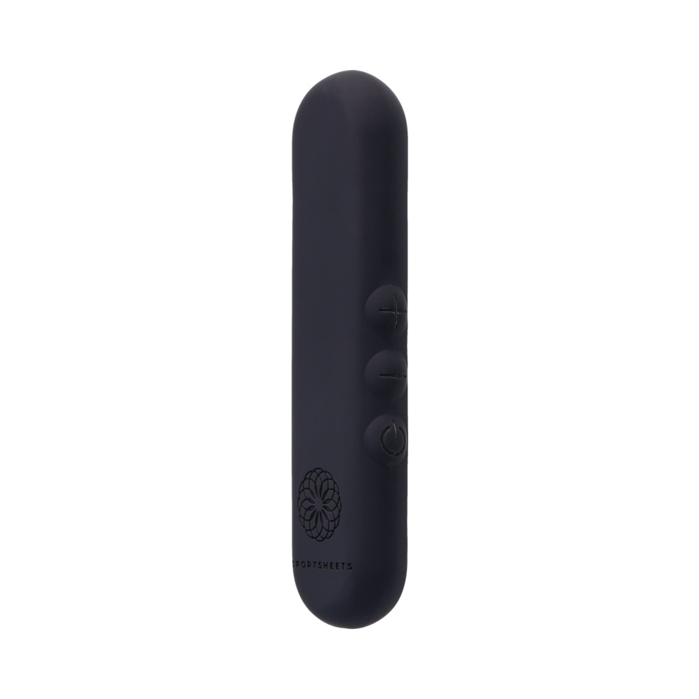 Product image of the Black Sportsheets vibrator on clean background